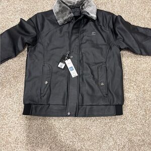 IC COLLECTION Black Leather Jacket